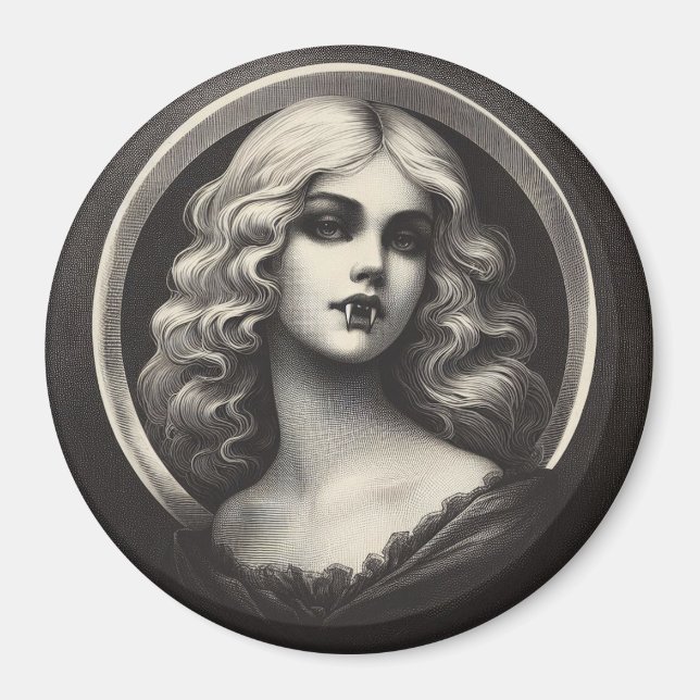 Aimant Vintage Vampire Horreur gothique Éffrayant (Devant)