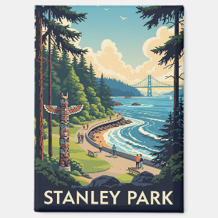 Aimant Vintage Vancouver Stanley Park Canada Travel