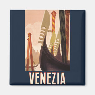 Aimant Vintage Venezia Italie Voyage Art Venise Gondole