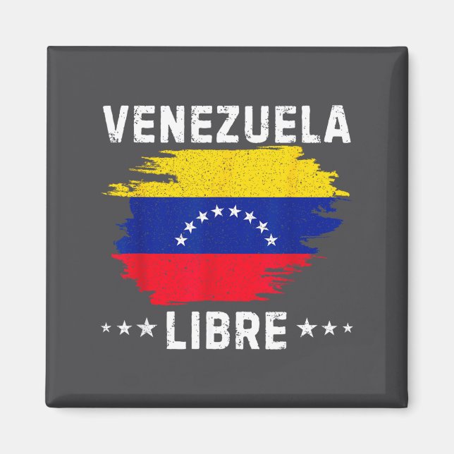 Aimant Vintage Venezuela Libre 2026 Drapeau du Venezuela  (Devant)
