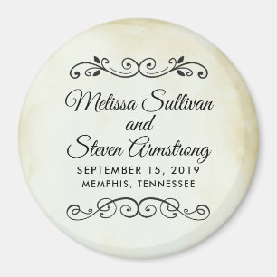 Aimant Vintage Vieux-Timey Mariage Occidental Enregistrer