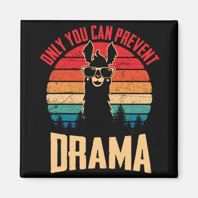 Aimant Vintage Vous Pouvez Empêcher Le Drame Llama (Devant)