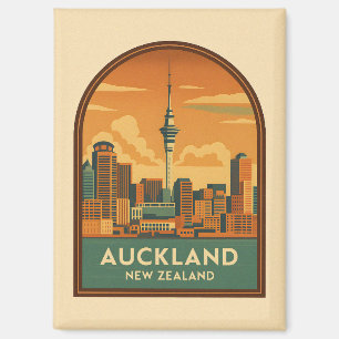 Aimant Vintage voyage Auckland New Zealand City Retro
