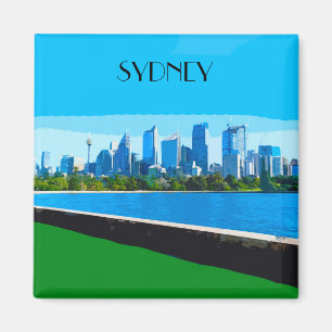 Aimant Vintage voyage d'art du port de Sydney