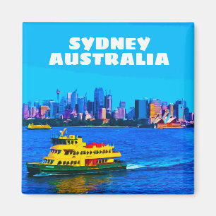Aimant Vintage voyage d'art du port de Sydney