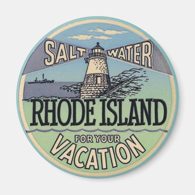 Aimant Vintage voyage de Rhode Island (Devant)