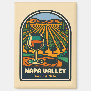 Aimant Vintage voyage Napa Valley California Winery Retro