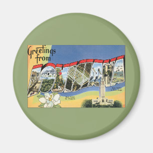Aimant Vintage voyage, Salutations Du Golfe De Louisiane