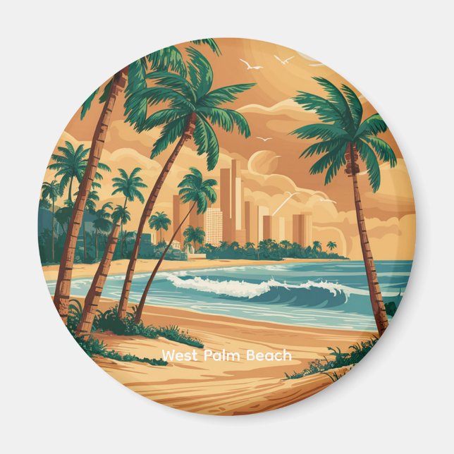 Aimant Vintage West Palm Beach, Floride (Devant)