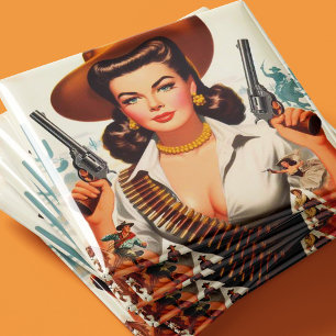 Aimant Vintage Western Pin-up