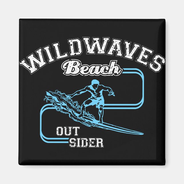 Aimant Vintage Wild Waves Beach Surf extérieur (Devant)