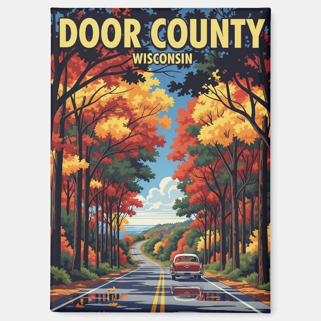 Aimant Vintage Wisconsin Door Comté Travel (Recto)