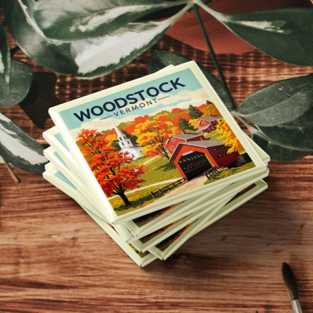 Aimant Vintage Woodstock Vermont (Créateur téléchargé)