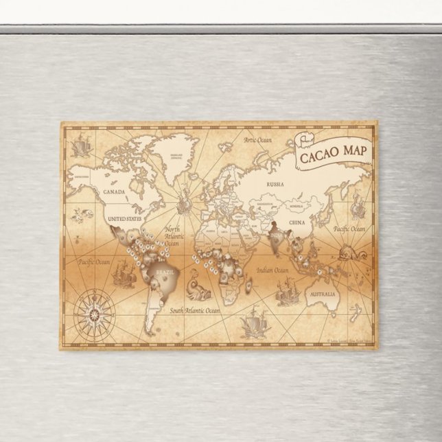 Aimant VintageCacao World Map (Créateur téléchargé)