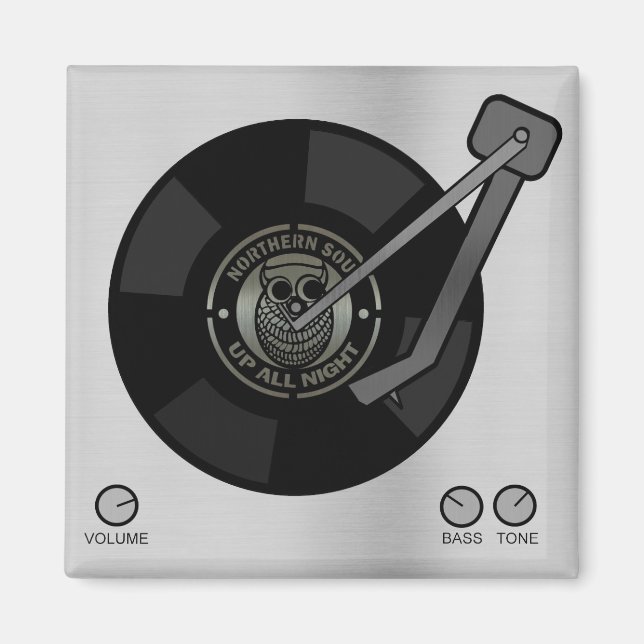 Aimant vinyle Soul Nord sur platine (Devant)