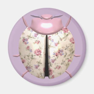 Aimant Violet de Ladybug et Rose mignon rose floral viole