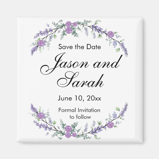 Aimant violet de lavande eucalyptus rose (Devant)