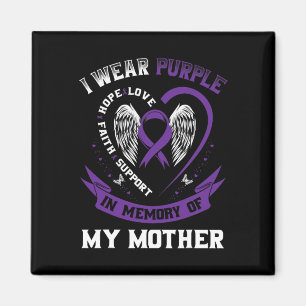 Aimant Violet En Mémoire De Ma Mère Mère Sensibilisation