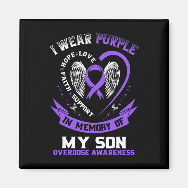Aimant Violet En Mémoire De Mon Fils Sensibilisation À L' (Devant)