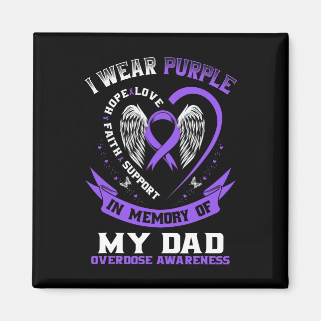 Aimant Violet en mémoire de mon papa Conscience de la sur (Devant)