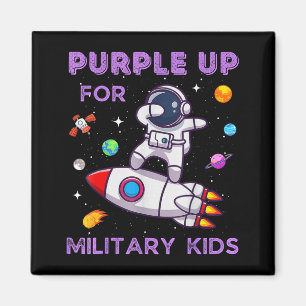 Aimant Violet pour les enfants militaires Astronaute Drôl