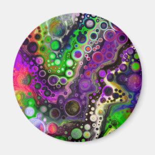 Aimant Violet, Vert citron, Art Fluide Noir