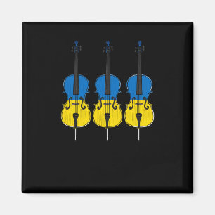 Aimant Violoncelle Drapeau Ukrainien Violoncelliste Corde