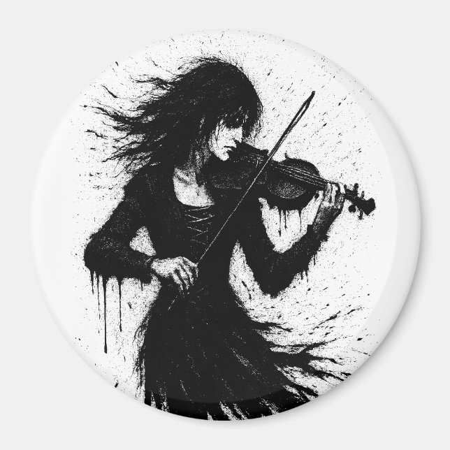 Aimant Violoniste Né de l'Encre dans la Tempête du Son (Devant)