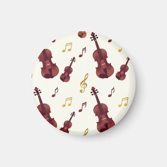 Aimant Violons musicaux motif sans couture (Devant)