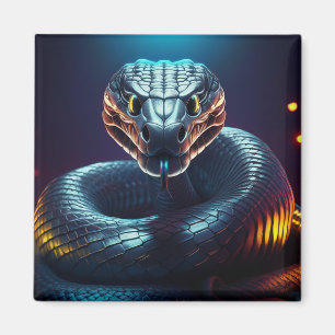 Aimant Vipère argentée serpent langue qui darde