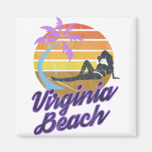 Aimant Virginia Beach USA Retro Surf Backpacking America