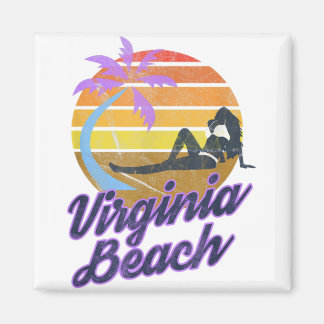 Aimant Virginia Beach USA Retro Surf Backpacking America
