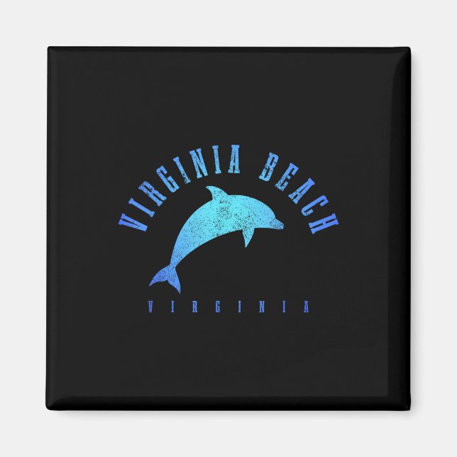 Aimant Virginia Beach Virginia Vintage Dolphin Holiday (Devant)