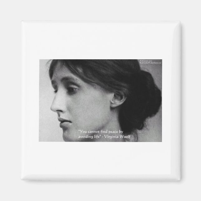 Aimant Virginia Woolf "Trouver la paix" Citation de sages (Devant)