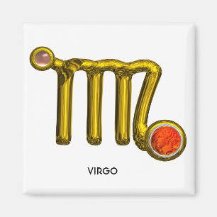 AIMANT VIRGO / GOLD ORANGE AGATE ZODIAC SIGNE JEWEL