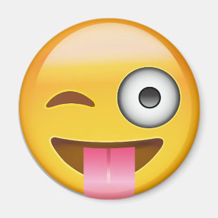 Aimant Visage Avec Coincé La Langue Et L'Oeil Émoji Éclat
