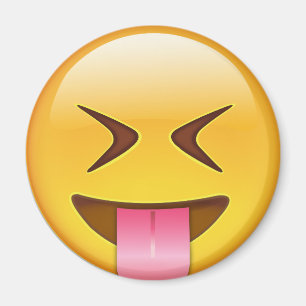 Aimant Visage Avec Tongue Hachée Et Yeux Fermés