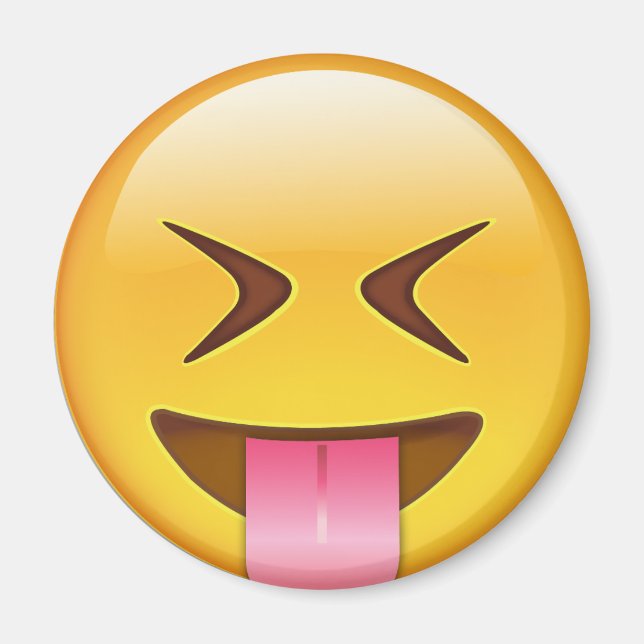 Aimant Visage Avec Tongue Hachée Et Yeux Fermés (Devant)