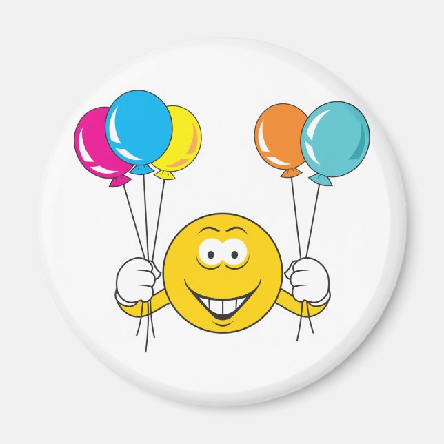 Aimant Visage de Célébration avec Ballons (Devant)