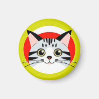 Visage de chat de dessin animé mignon avec design