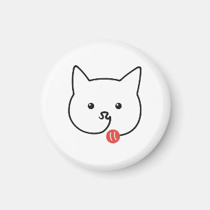 Aimant Visage de Chat Mignon en Dessin d'Une Seule Ligne 