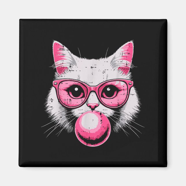 Aimant Visage de chat Nk Gles Bubble Gum Mignon Kitty Fem (Devant)