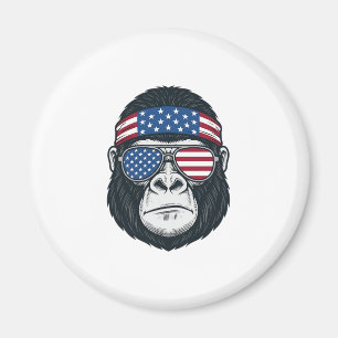 Aimant Visage de gorille patriotique Gravure vintage Vect