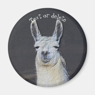 Aimant Visage de lama animalier personnalisé