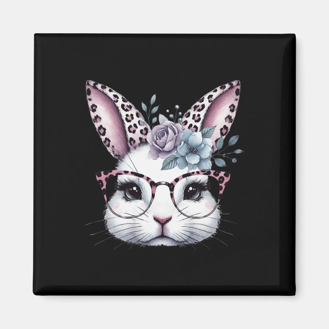 Aimant Visage de lapin de Pâques mignon pour filles (Devant)
