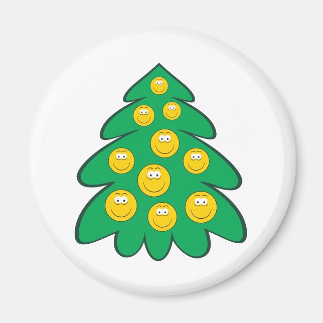 Aimant Visage de l'arbre de Noël (Devant)