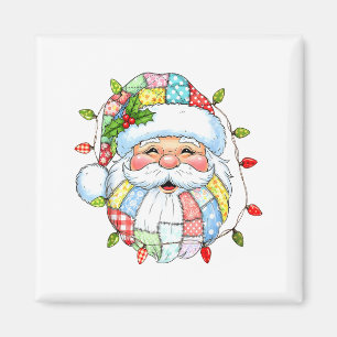 Aimant Visage de Père Noël Vintage Lumineux Noël Drôle
