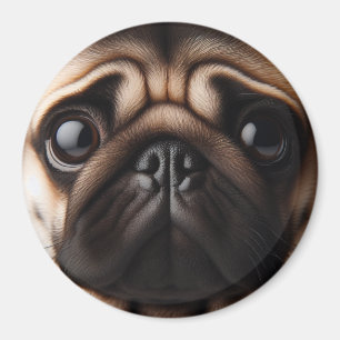 Aimant Visage de Pug Mignon Chiens Pug