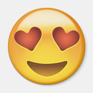 Aimant Visage de sourire avec les yeux en forme de coeur