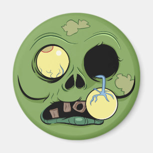 Aimant Visage de zombi avec l'oeil sautant